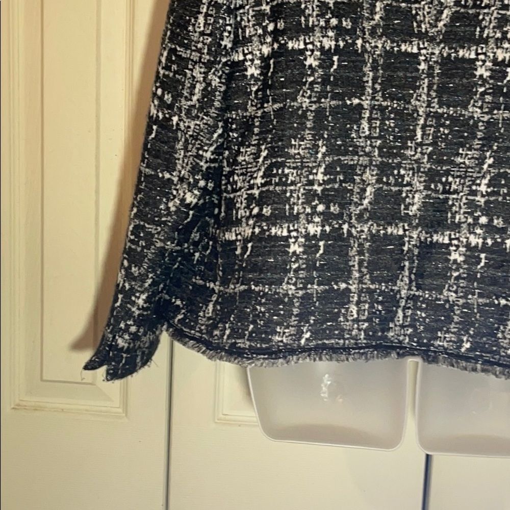 Chico's Gray Metallic Fringe Boucle Jacket 3/L - Picture 11 of 16